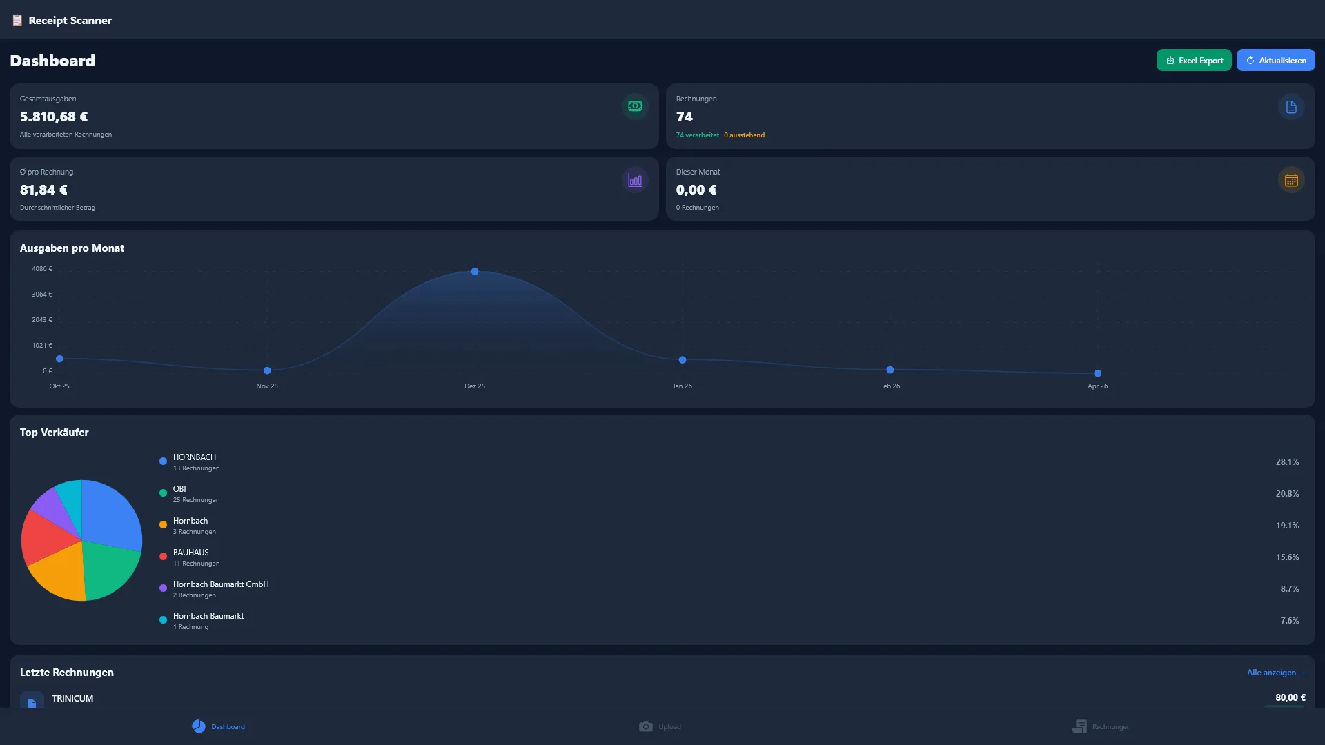 ReceiptScanner web interface